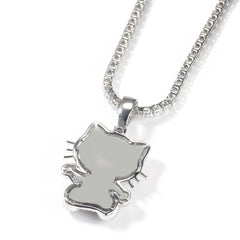 Collier pendentif chat glacé