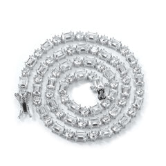 Mixed-Cut Shimmering Tennis Necklace