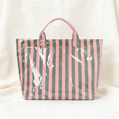 PVC Striped Tote Bag