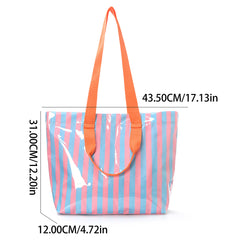 Candy Stripe PVC Tote Bag