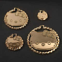 Kitty Bamboo Hoop Earrings