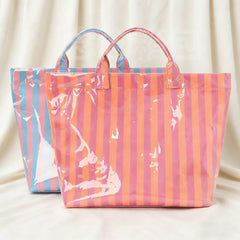 PVC Striped Tote Bag