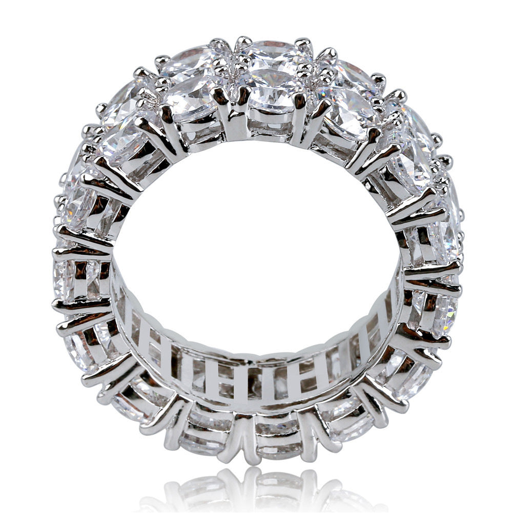 Three rows of large zircon electroplated rings
