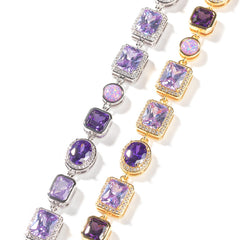 Iced Out Purple Gemstone Bracelet