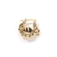 Custom Nameplate Twisted Hoop Earrings