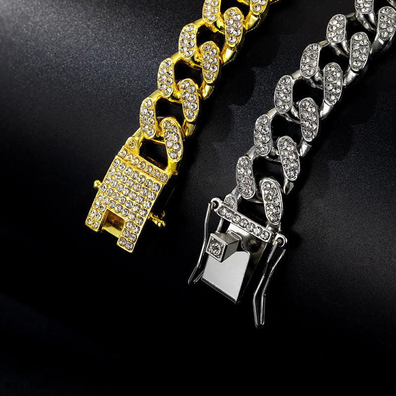 Diamond-plated Cuban chain necklace