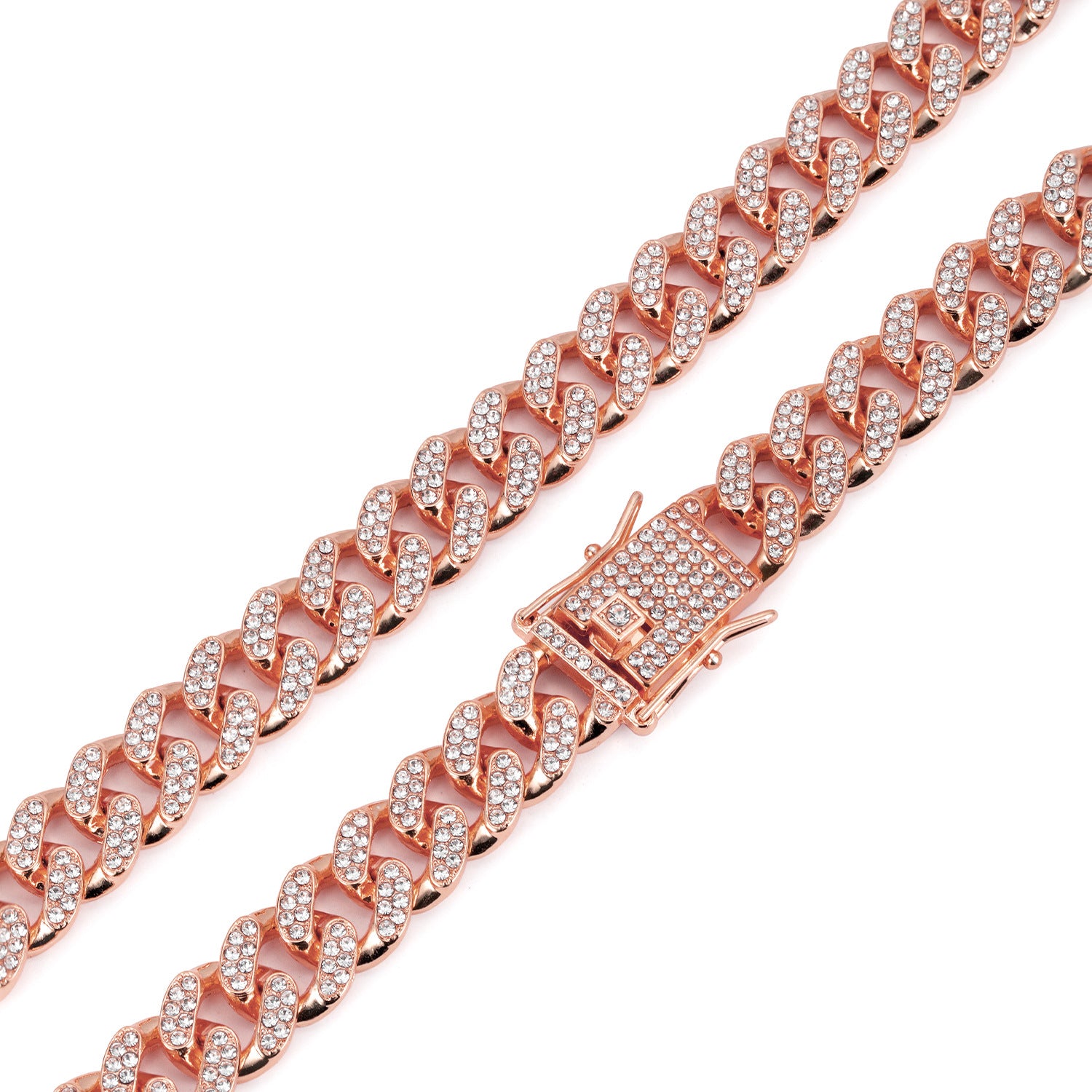 Diamond-plated Cuban chain necklace