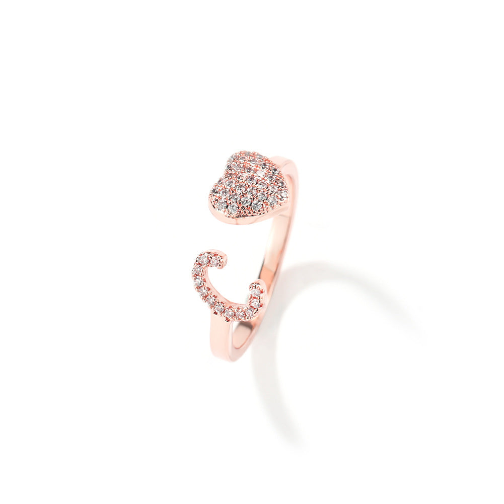 Rose 26 Alphabet Open-cut  Ring