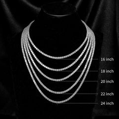 Mini Tennis Necklace/ 2mm width