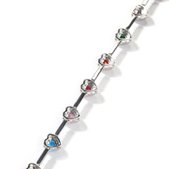 Rainbow Heart Tennis Necklace