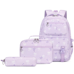 School Backpack Set Casual Daypack with Lunch Tote Bag and Pencil Bag