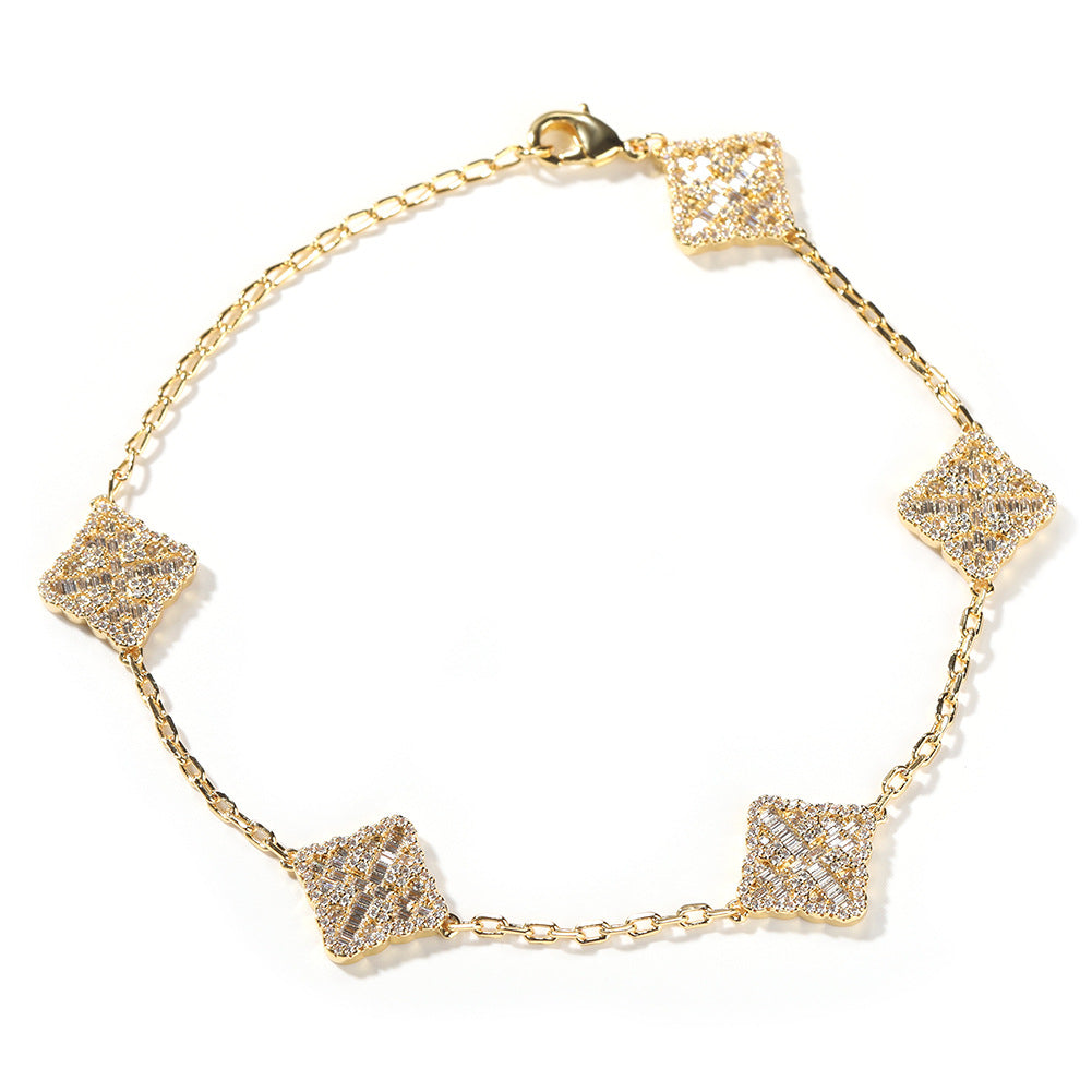 Bracelet Ajustable à Quatre Feuilles