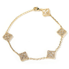 Bracelet Ajustable à Quatre Feuilles