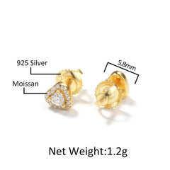 Sparkling Heart Halo Stud Earrings