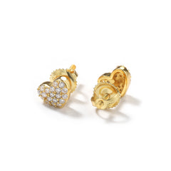 Sparkling Moissanite Pave Heart Stud Earrings