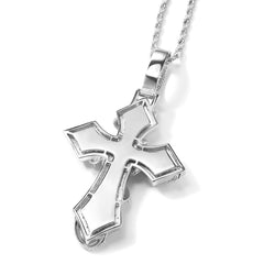 Iced-Out Wrapped Cross Pendant Necklace