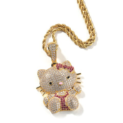 Collier pendentif chat glacé