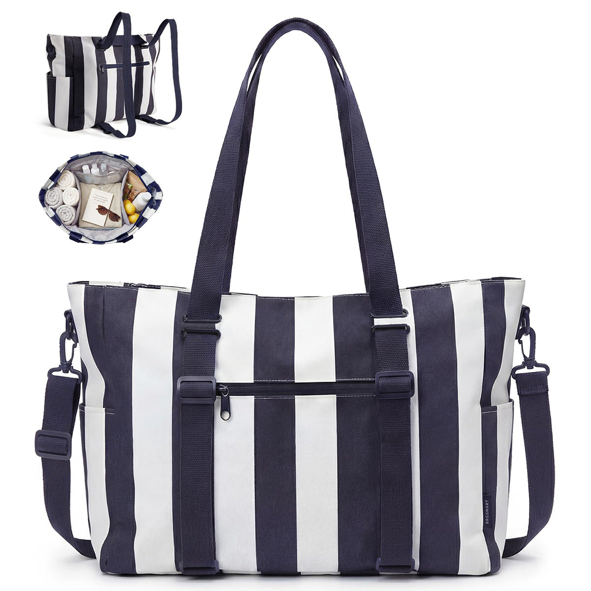 Nautical Multi-Pocket Large Capacity Beach Tote