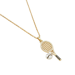 Zirconia Tennis Racket Pendant Necklace