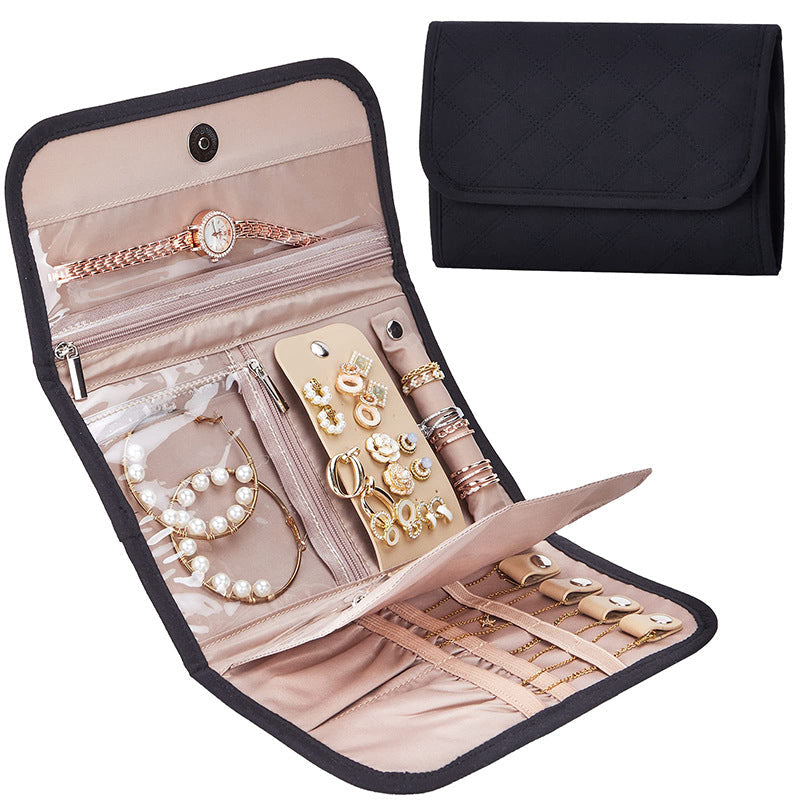 Foldable Travel Jewelry Organizer Roll