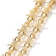 Iced-Out Barbed Wire Bracelet