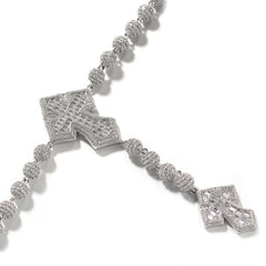 Collier croix perlée