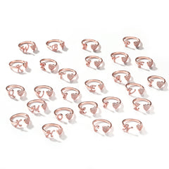 Rose 26 Alphabet Open-cut  Ring