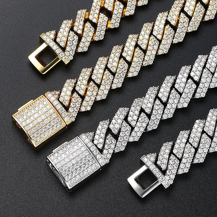 Dense diamond diamond Cuban necklace