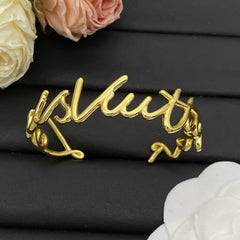 Script Initials Cuff Bracele