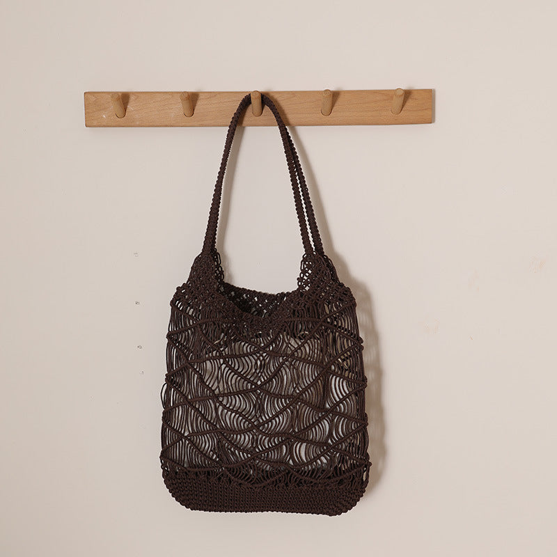 Rope Tote Bag Openwork Beach Bag