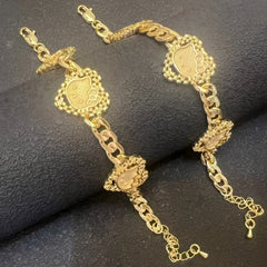 Heart Kitty Curb Link Bracelet