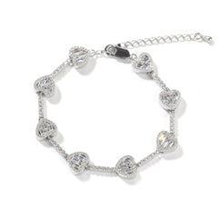 Heart Baguette Link Bracelet
