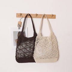 Rope Tote Bag Openwork Beach Bag