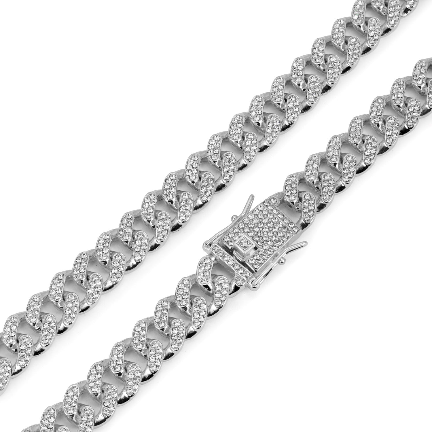 Diamond-plated Cuban chain necklace