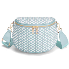 Trendy Woven Checkered Crossbody Bum Bag for Women