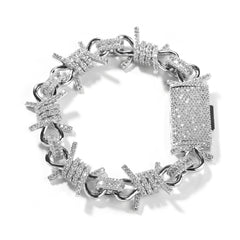 Iced-Out Barbed Wire Bracelet