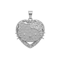 Kitty Heart Pendant Necklace