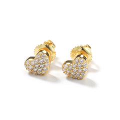 Sparkling Moissanite Pave Heart Stud Earrings