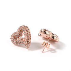 Pavé Hollow Heart Earrings