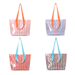 Candy Stripe PVC Tote Bag