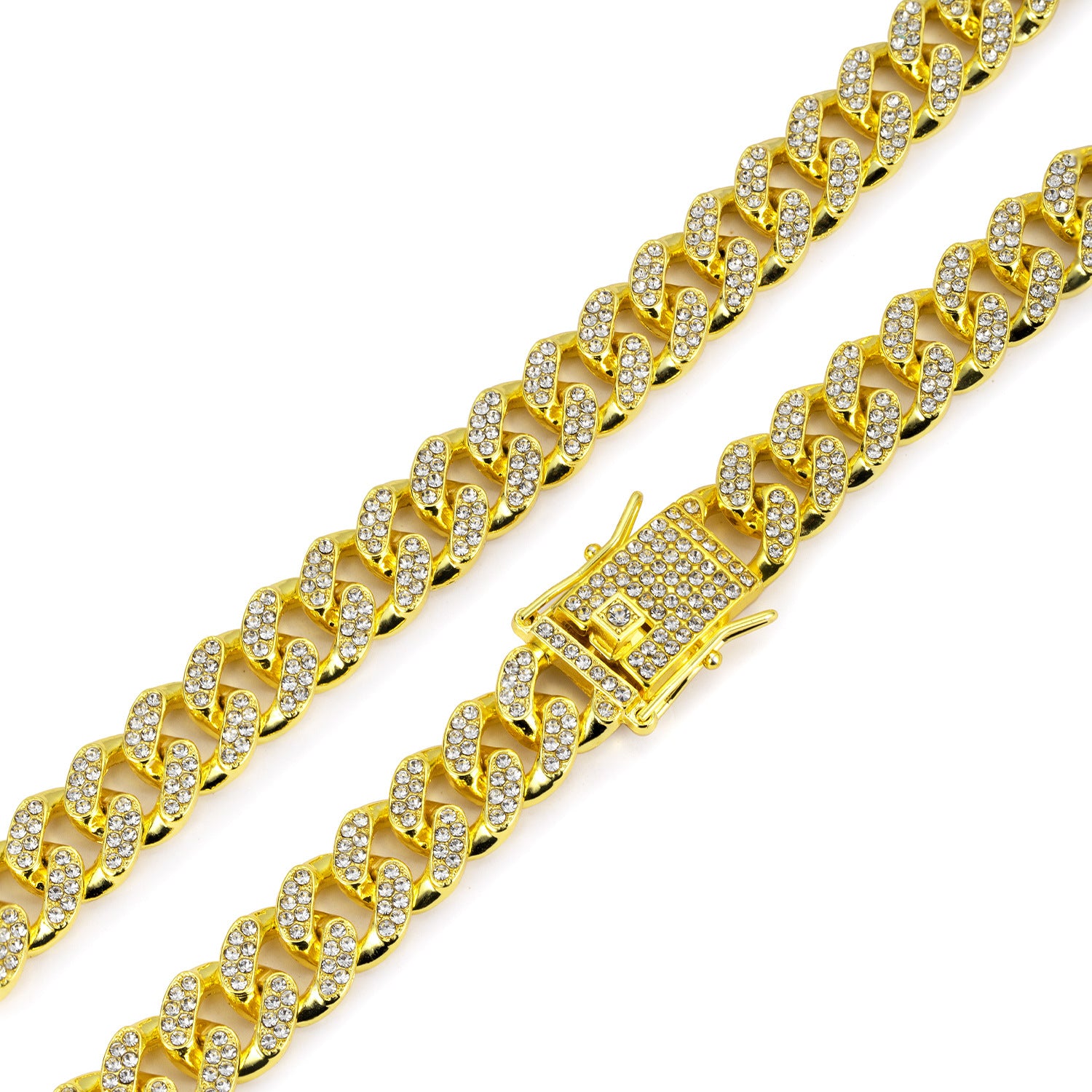 Diamond-plated Cuban chain necklace