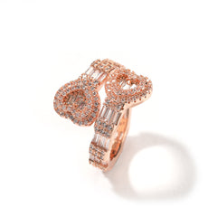 Bague croisée en forme de cœur