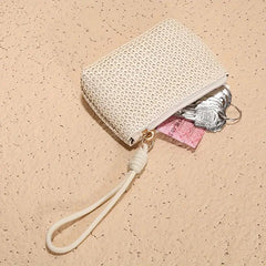 Women's Woven Straw Coin Purse / Mini Handheld Bag