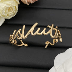 Script Initials Cuff Bracele