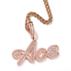 Custom Cursive Letter Iced Out Name Pendant