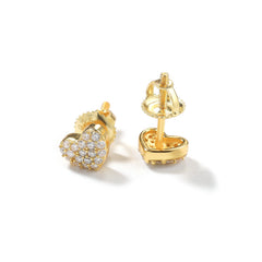 Sparkling Moissanite Pave Heart Stud Earrings
