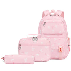 School Backpack Set Casual Daypack with Lunch Tote Bag and Pencil Bag