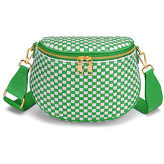Trendy Woven Checkered Crossbody Bum Bag for Women