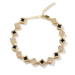 Dainty Clover Zircon Bracelet