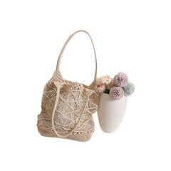 Rope Tote Bag Openwork Beach Bag